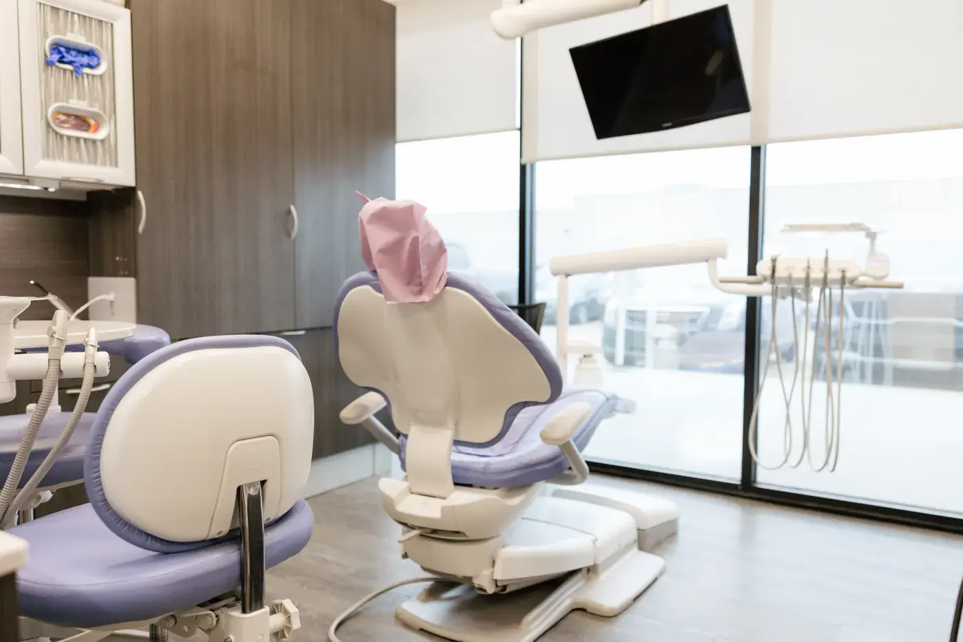 Bright treatment room at Edmonton West Dental